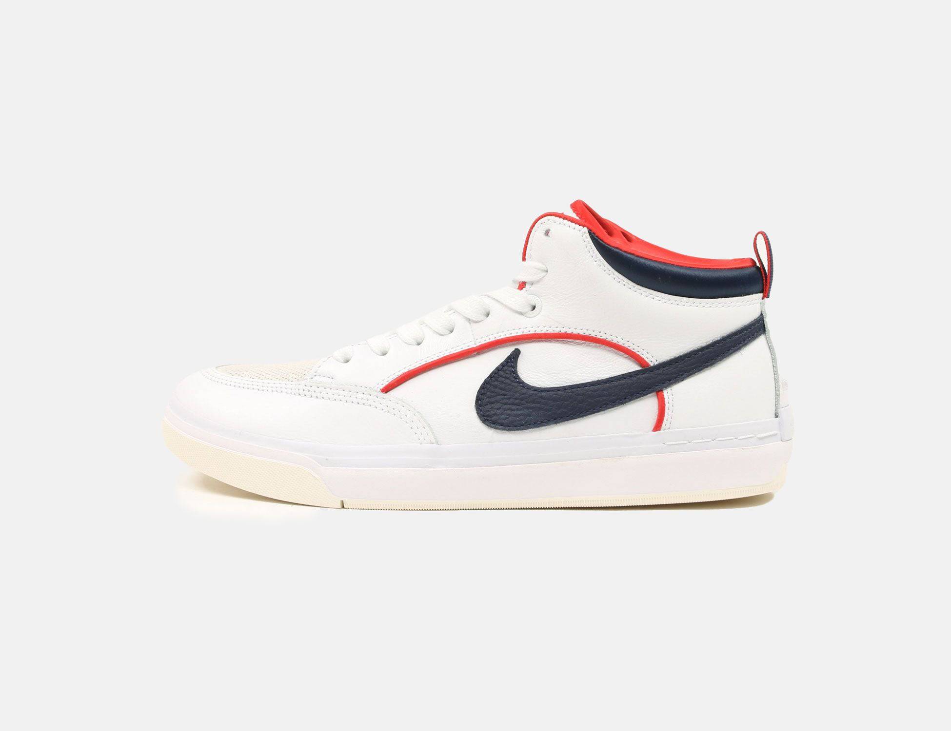 Nike SB React Leo Premium Schuh - White / Navy / Red - Blowout Skateshop