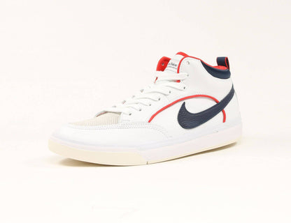 Nike SB React Leo Premium Schuh - White / Navy / Red - Blowout Skateshop