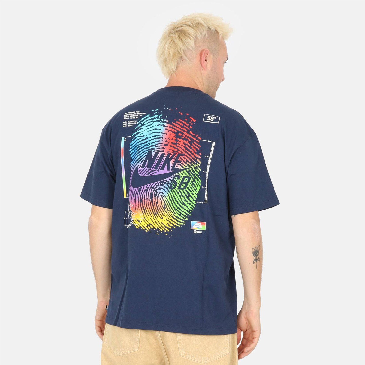 Nike SB Thumbprint T-Shirt - Midnight Navy - Blowout Skateshop