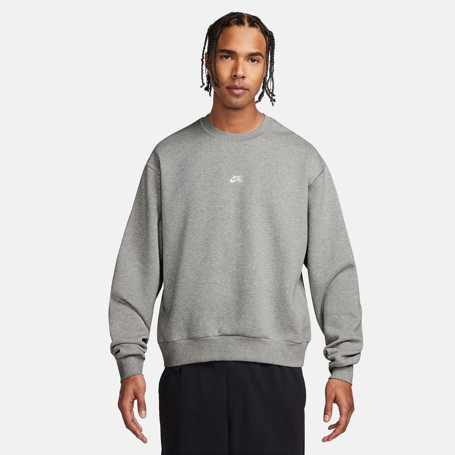 Nike SB Fleece Essential Logo Pullover - Heathe Grey Grau Bild 1