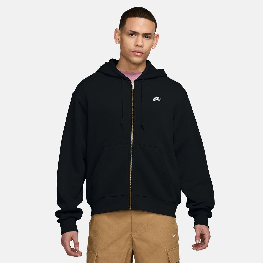 Nike SB Fleece Essential Logo Zip Hoodie - Black Bild 1