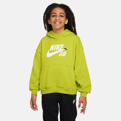 Nike SB Kids Icon Fleece Hoodie - Bright Cactus / White Bild 1