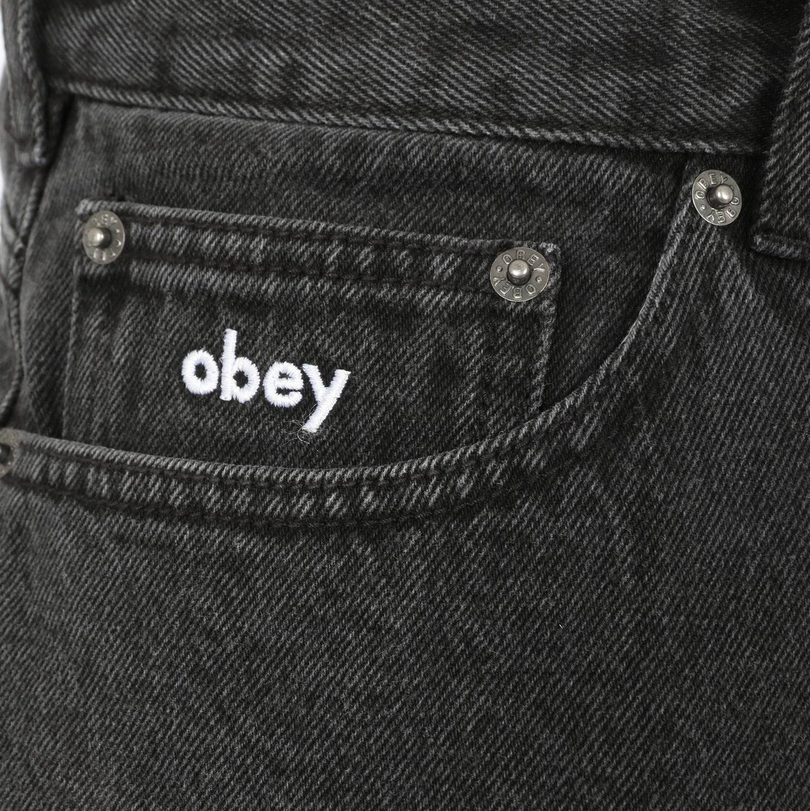 Obey Bigwig Baggy Denim Short - Faded Black - Blowout Skateshop