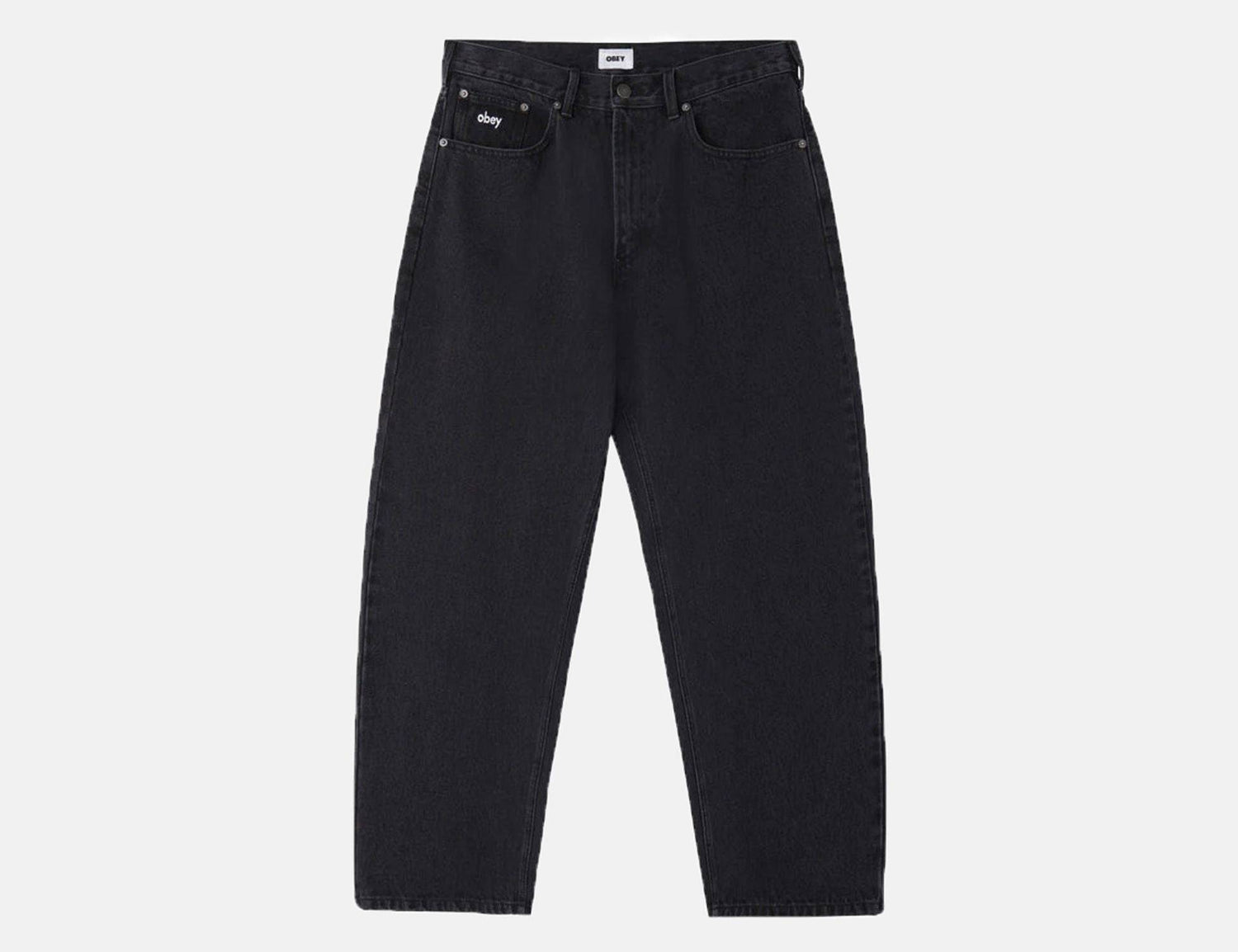 Obey Bigwig Denim Baggy Pant - Faded Black - Blowout Skateshop