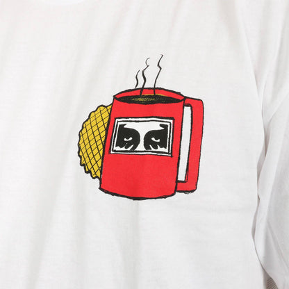 Obey Coffee Cup T-Shirt - White - Blowout Skateshop