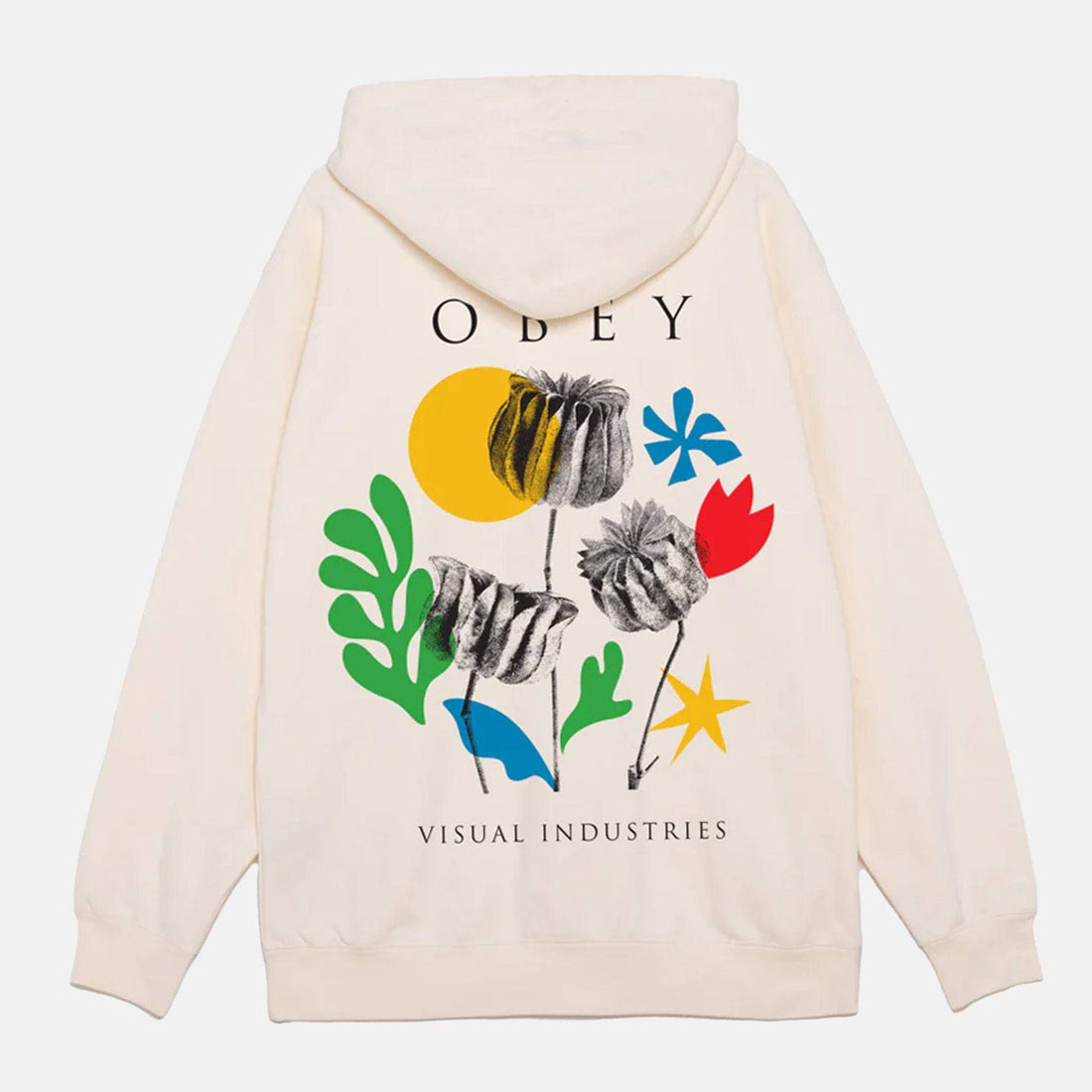 Obey Flowers Papers Scissors Fleece Hoodie - Unbleached - Blowout Skateshop