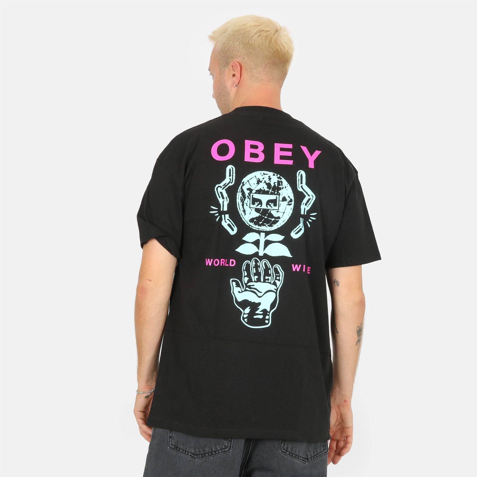 Obey Helping Hand T-Shirt - Black - Blowout Skateshop