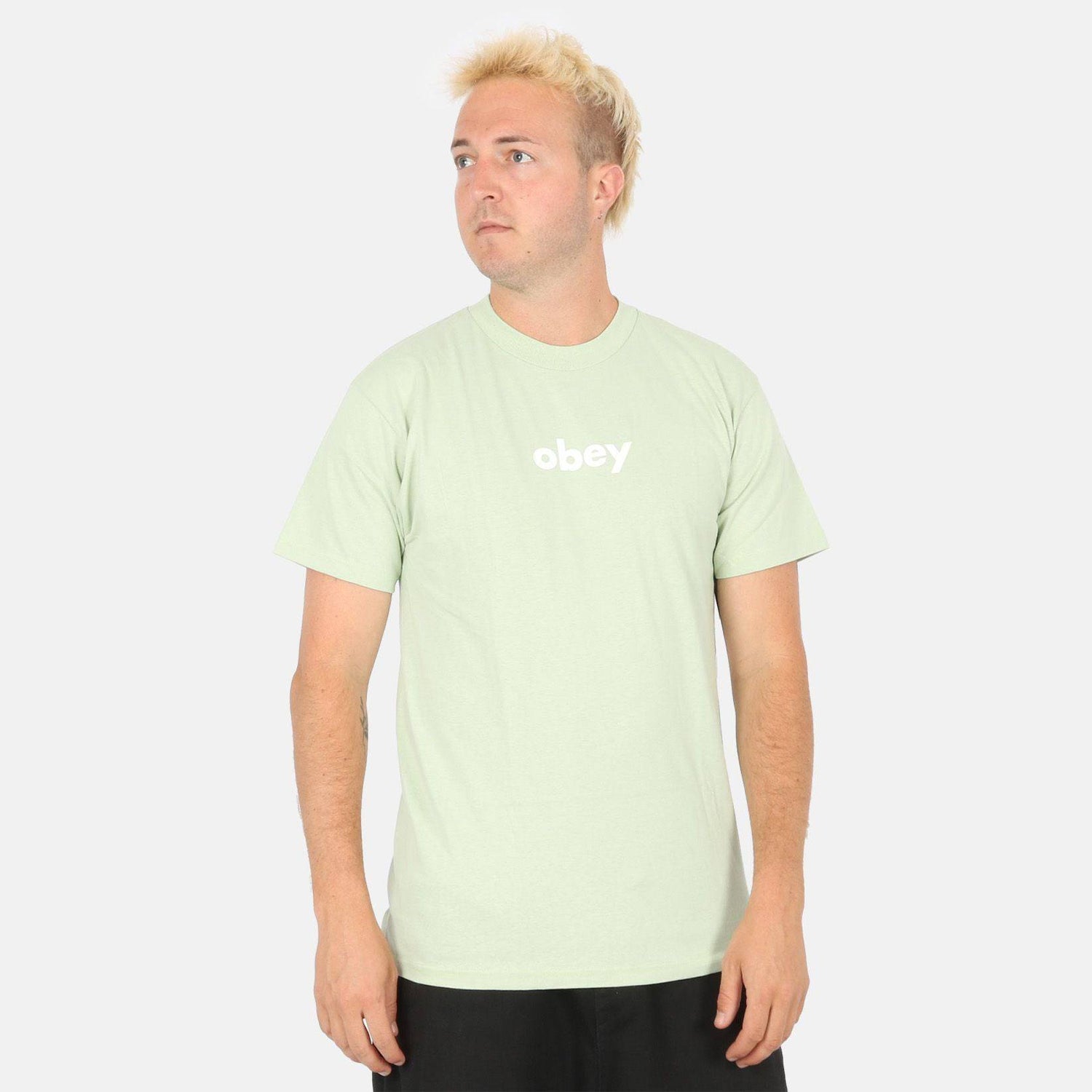 Obey Lower Case 2 T-Shirt - Cucumber - Blowout Skateshop