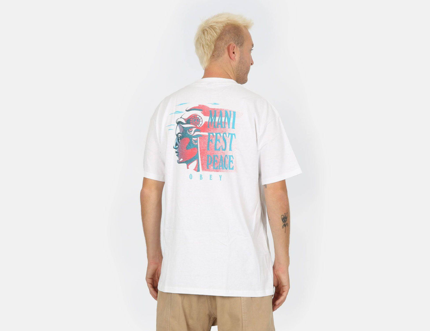 Obey Manifest Peace T-Shirt - White - Blowout Skateshop