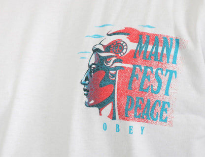 Obey Manifest Peace T-Shirt - White - Blowout Skateshop