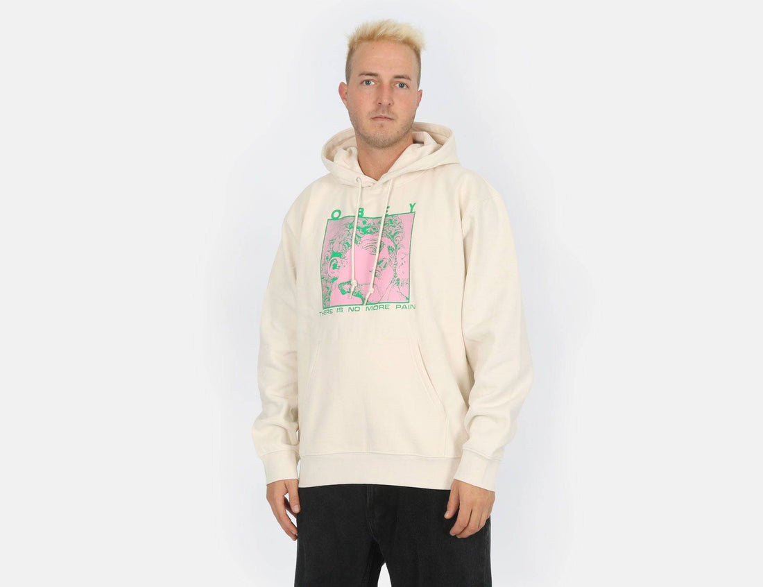 Obey No Gain Hoodie - Unbleached - Blowout Skateshop