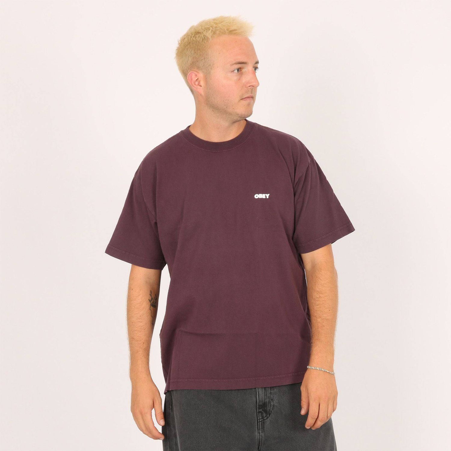 Obey Obey Bold Icon Heavywheight T-Shirt - Plum Perfect - Blowout Skateshop