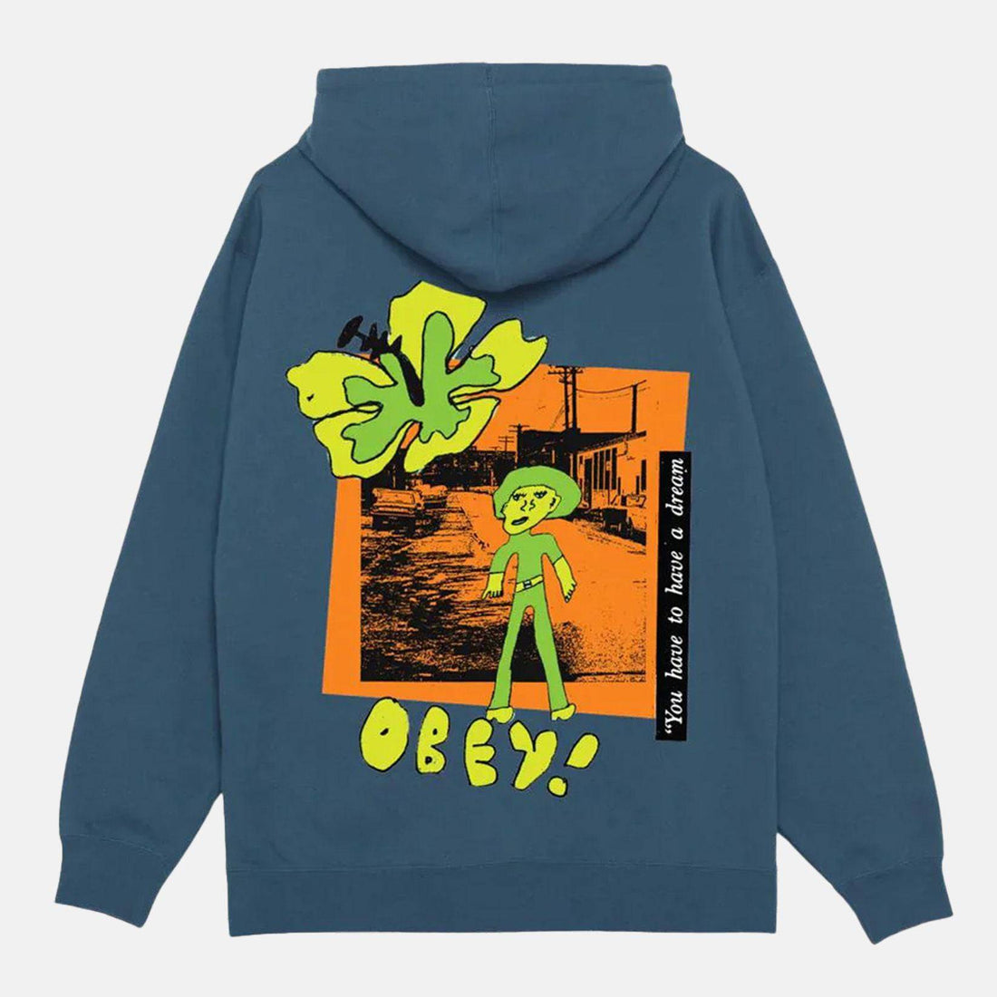 Obey You Have To Have A Dream Fleece Hoodie - Coronet Blue - Blowout Skateshop