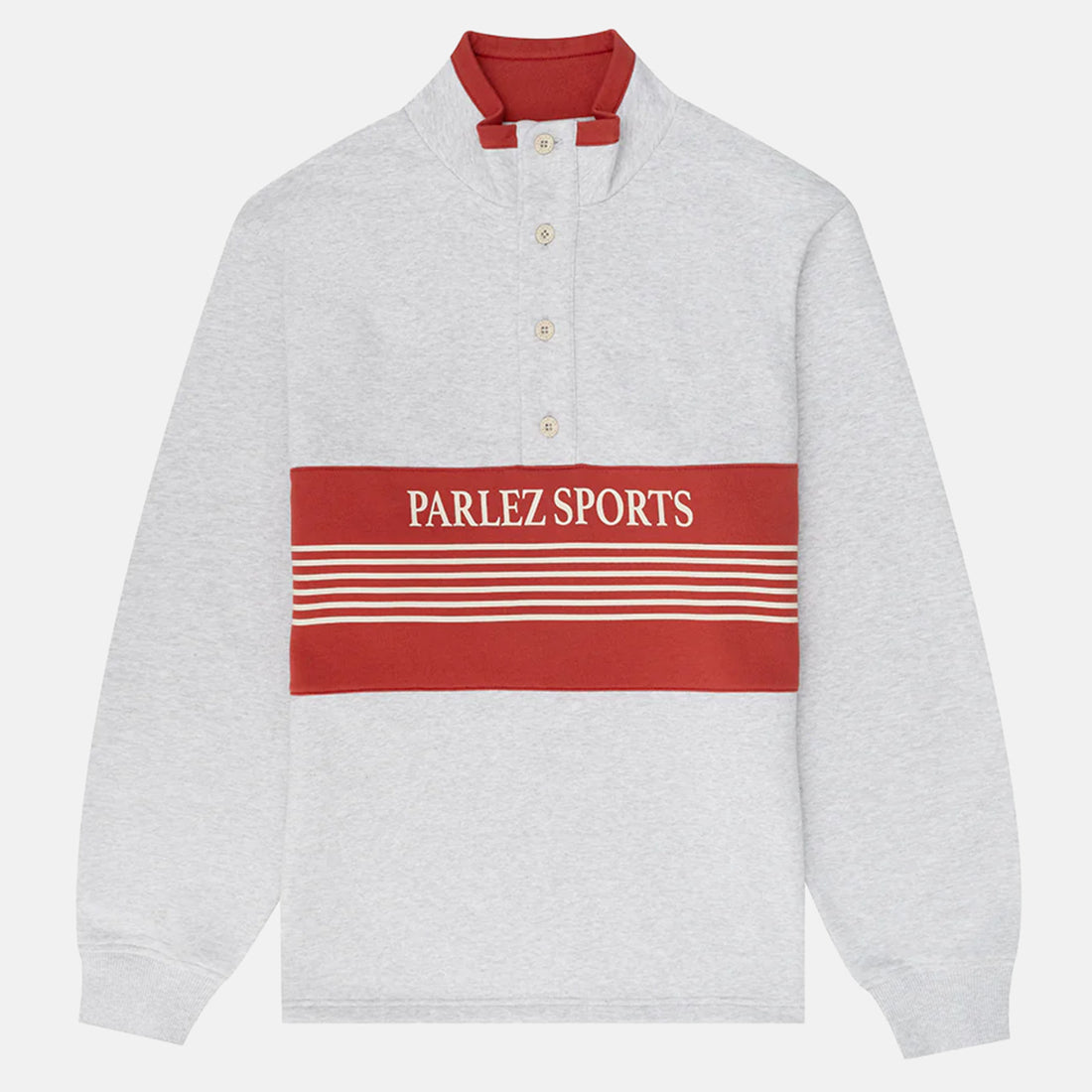 Parlez Outfield Half Button Crew - Heather Grau Bild 1