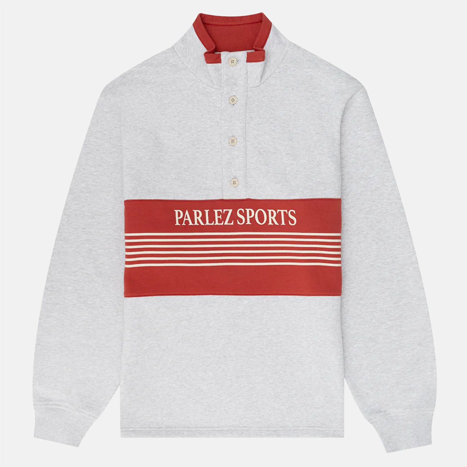 Parlez Outfield Half Button Crew - Heather Grau Bild 1