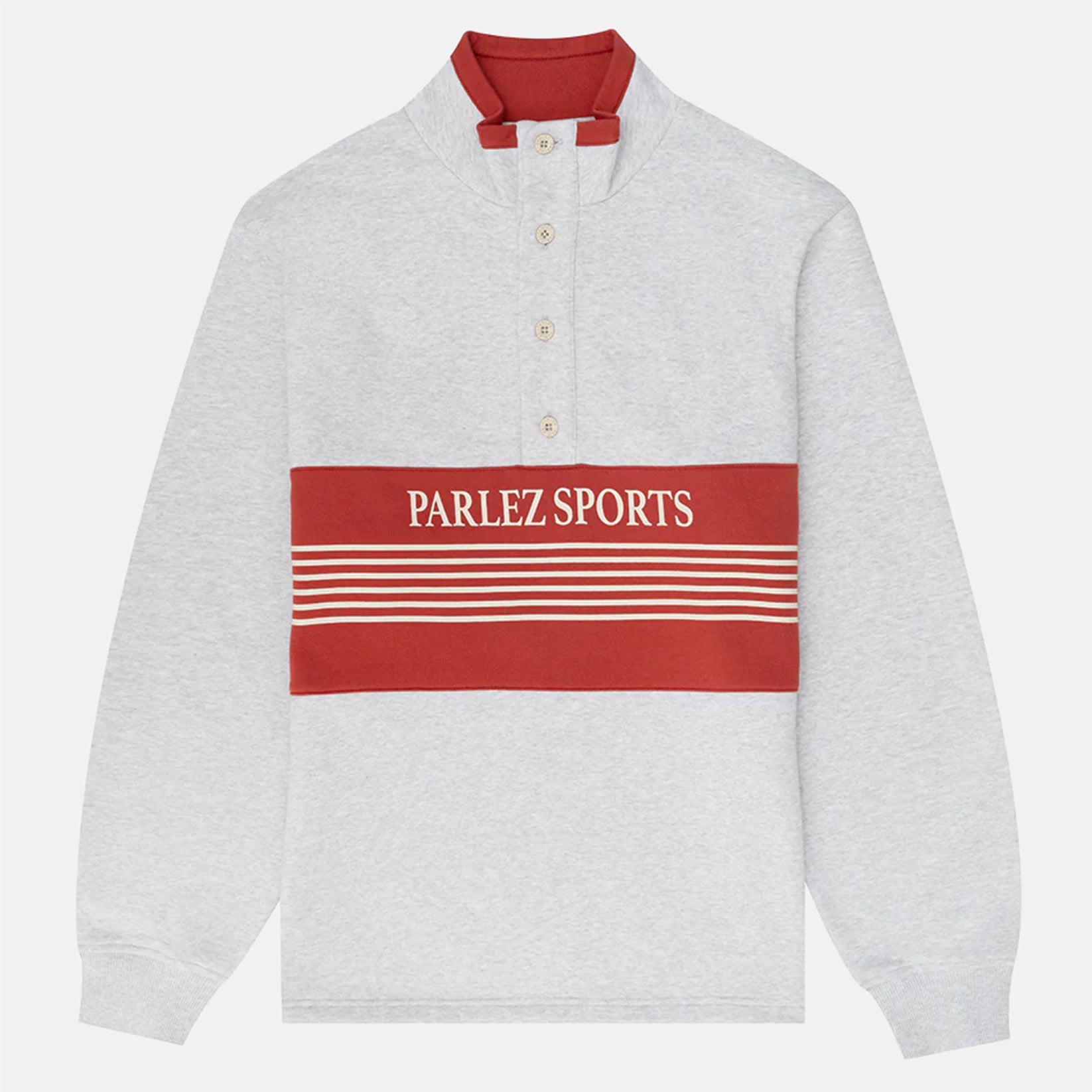 Parlez Outfield Half Button Crew - Heather Grau Bild 1
