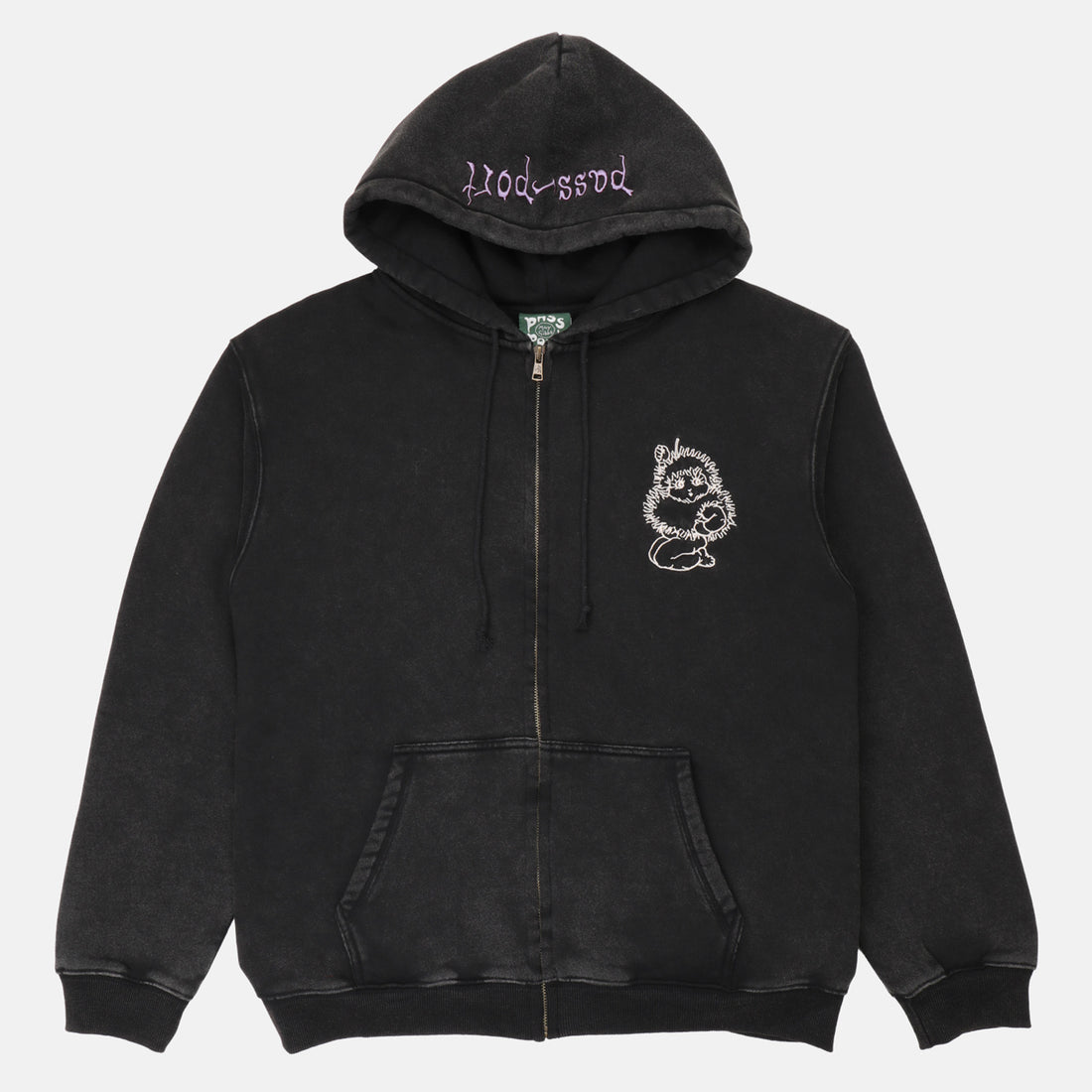 Pass~Port Webbed Bed Zip-Hoodie - Black Schwarz Bild 2