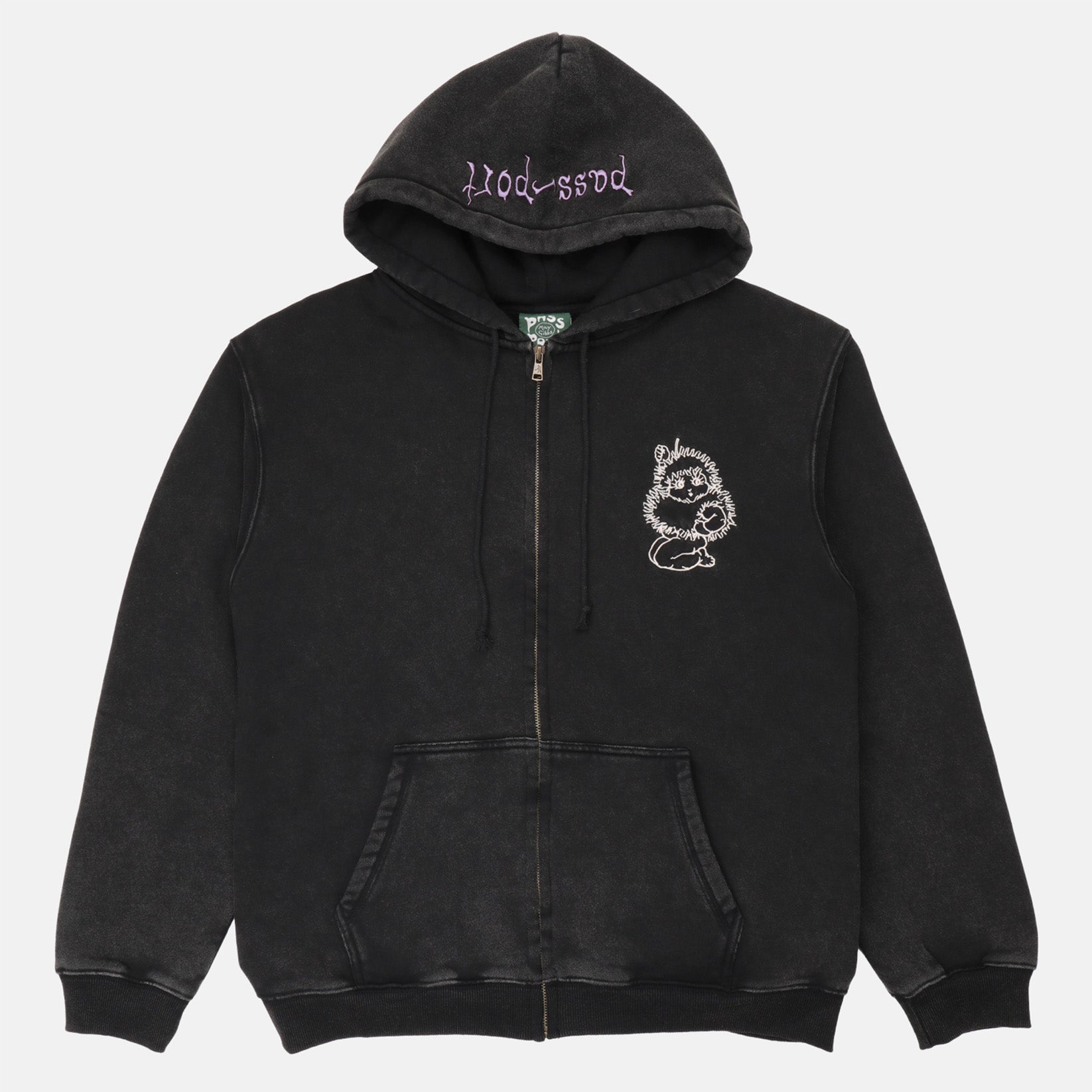 Pass~Port Webbed Bed Zip-Hoodie - Black Schwarz Bild 2