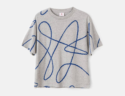 Poetic Collective Doodle Pattern T-Shirt - Heather Grey - Blowout Skateshop