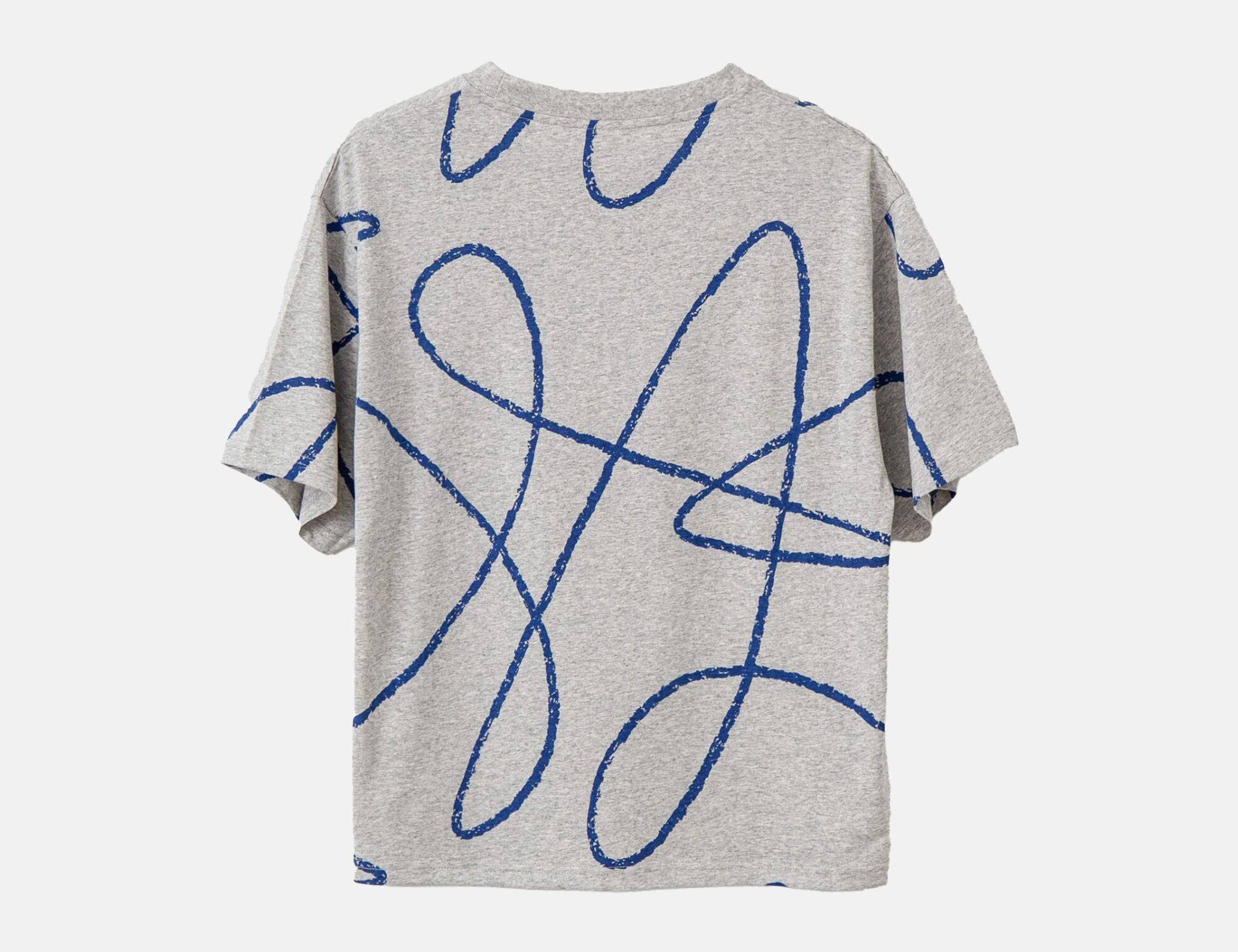 Poetic Collective Doodle Pattern T-Shirt - Heather Grey - Blowout Skateshop