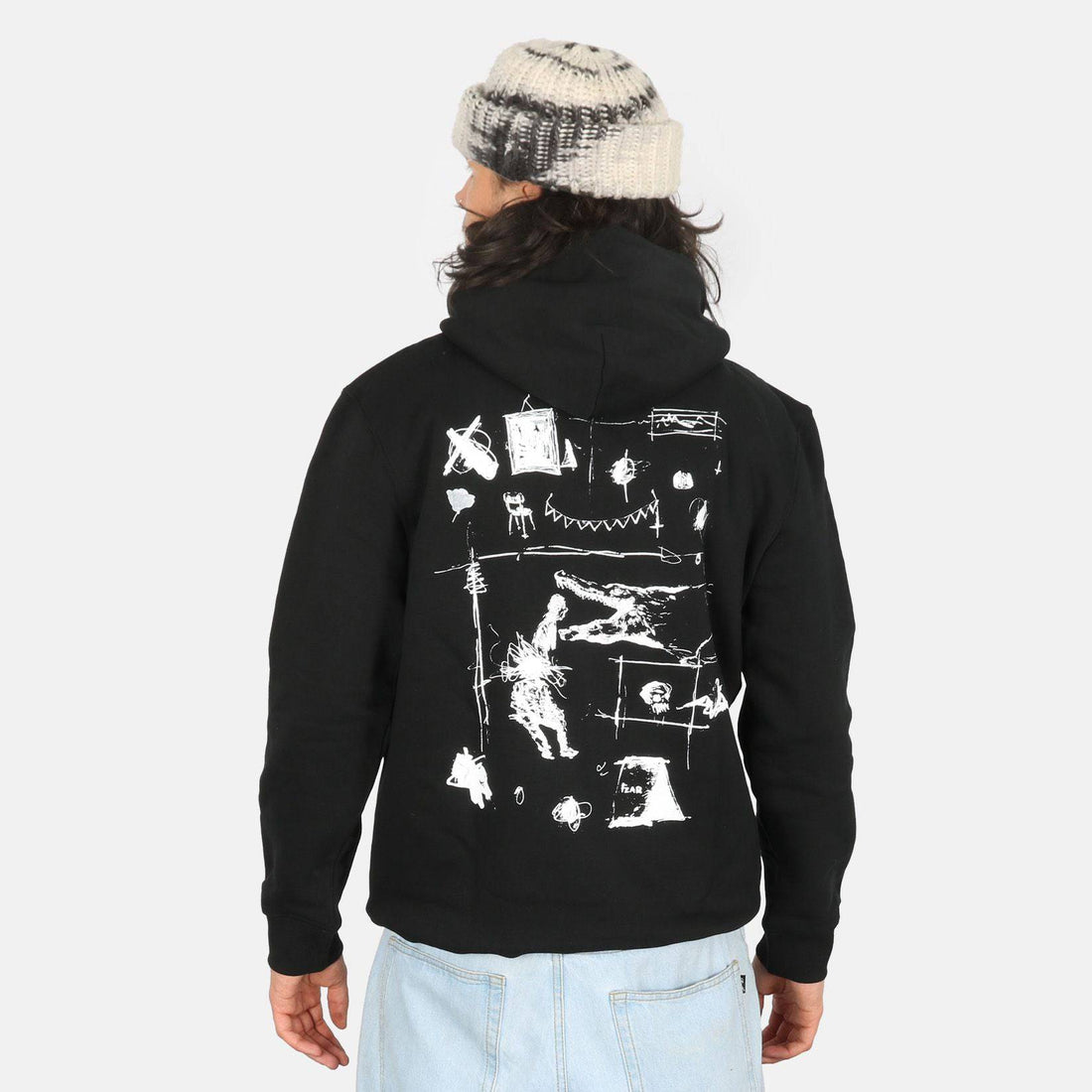 Poetic Collective Fear Sketch Hoodie - Black - Blowout Skateshop