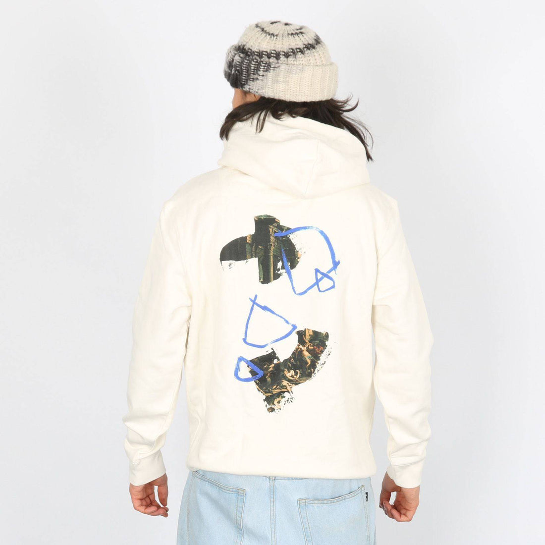 Poetic Collective Strokes Hoodie - Ivory - Blowout Skateshop