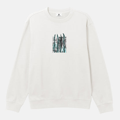 Poetic Collective Blue Stripes Crewneck - Ivory Weiß Bild 1