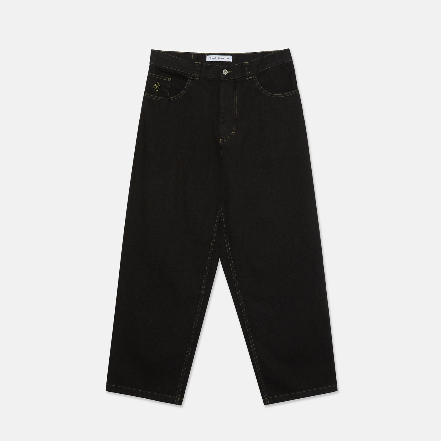 Polar Skate Co. Big Boy Denim Baggy Pant - Black / Dark Olive Schwarz Bild 1