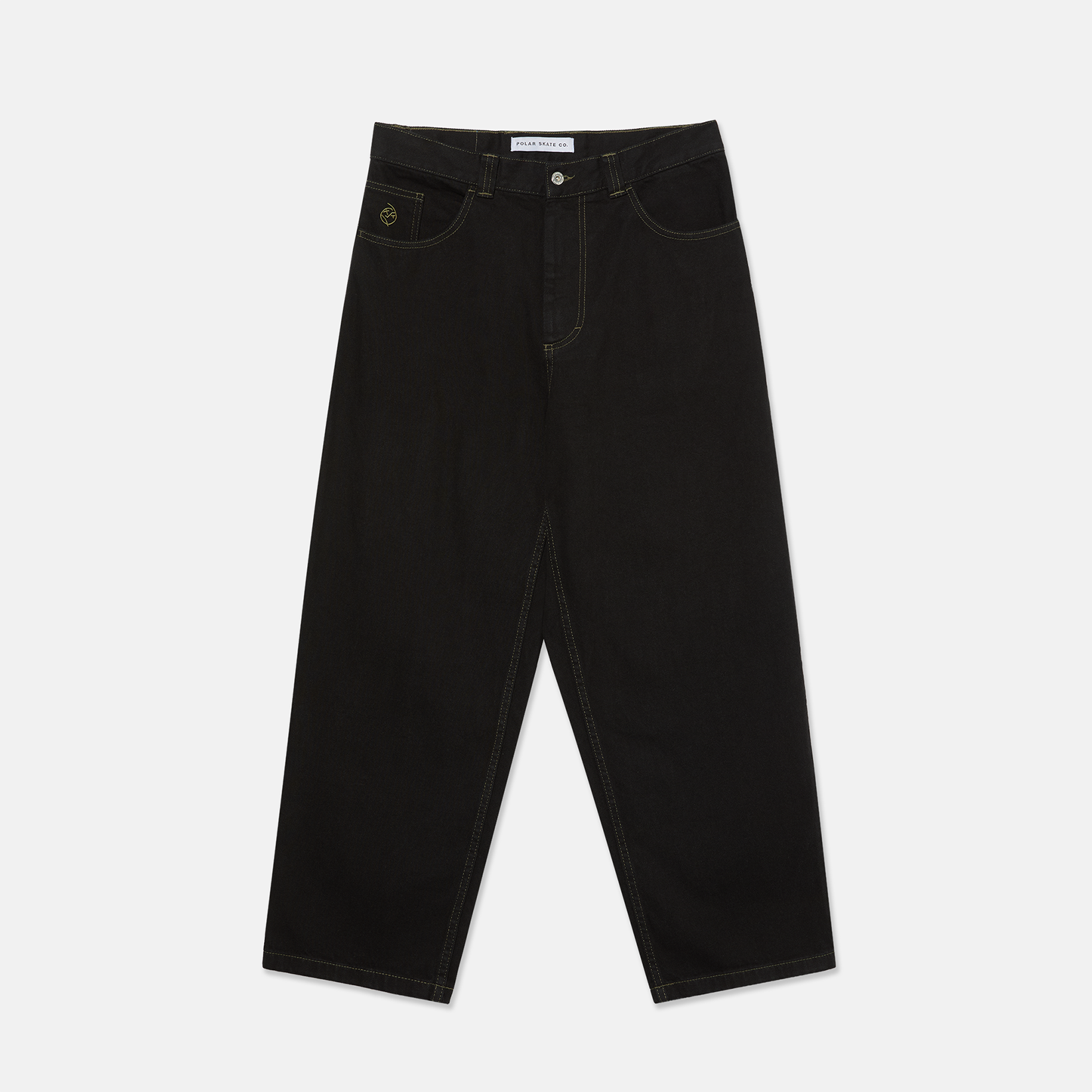 Polar Skate Co. Big Boy Denim Baggy Pant - Black / Dark Olive Schwarz Bild 1