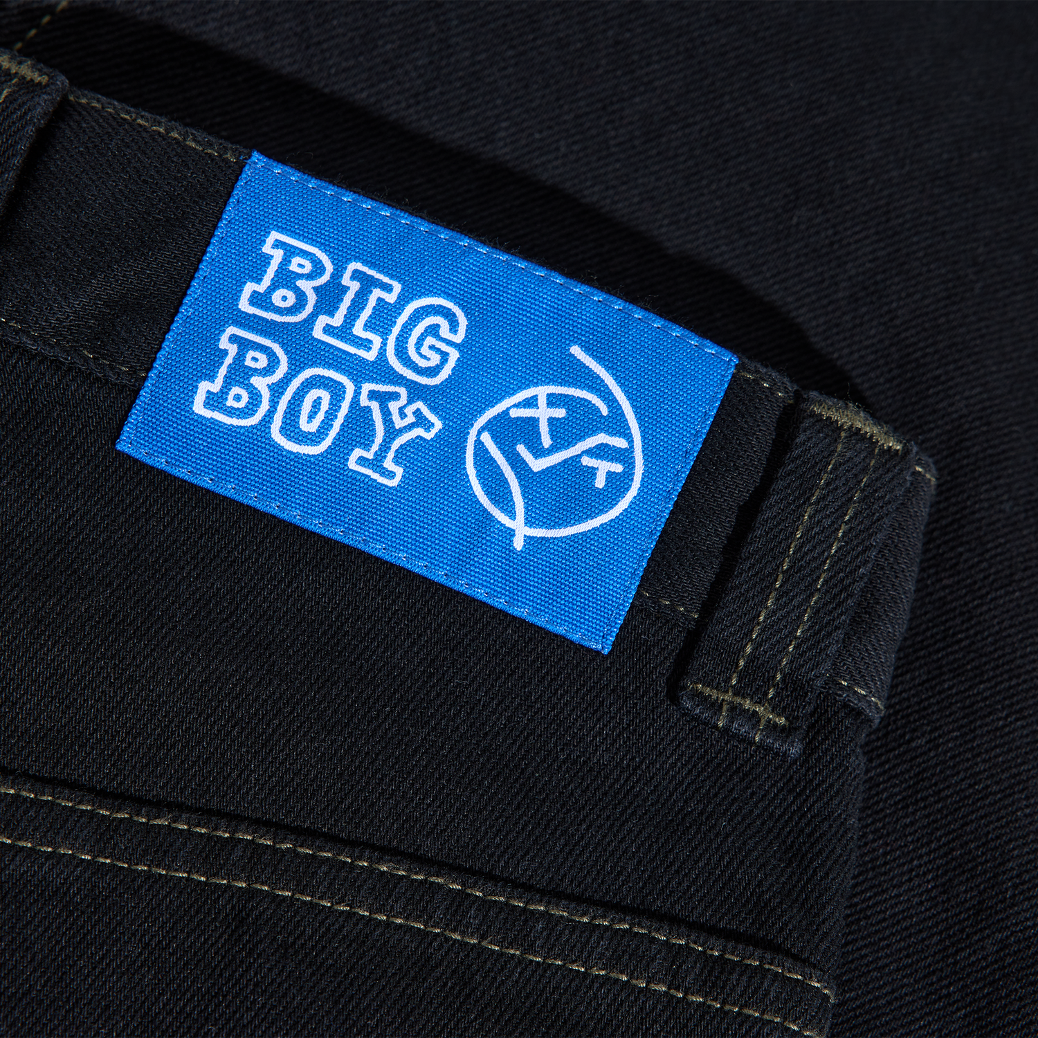 Polar Skate Co. Big Boy Denim Baggy Pant - Black / Dark Olive Schwarz Bild 3