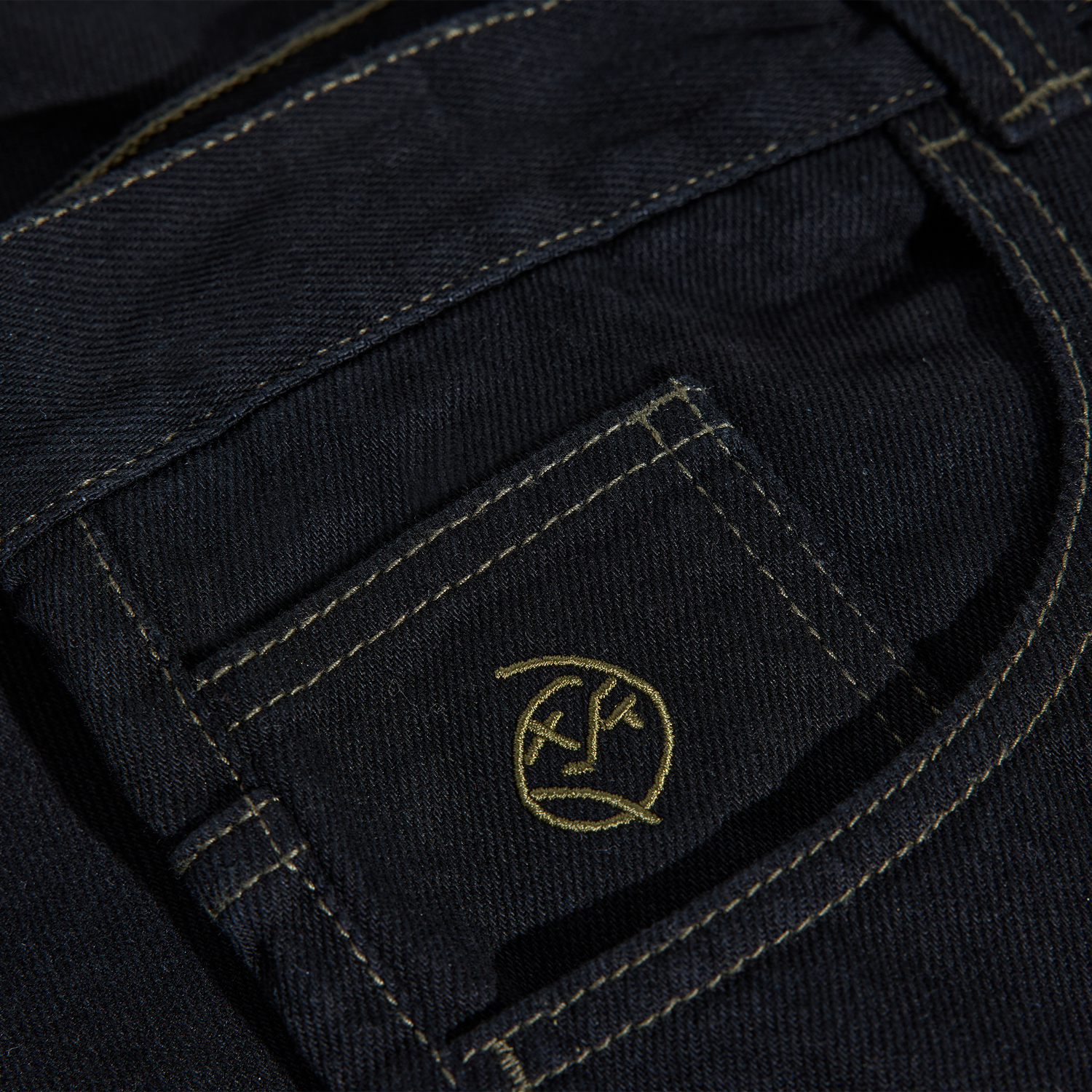 Polar Skate Co. Big Boy Denim Baggy Pant - Black / Dark Olive Schwarz Bild 4