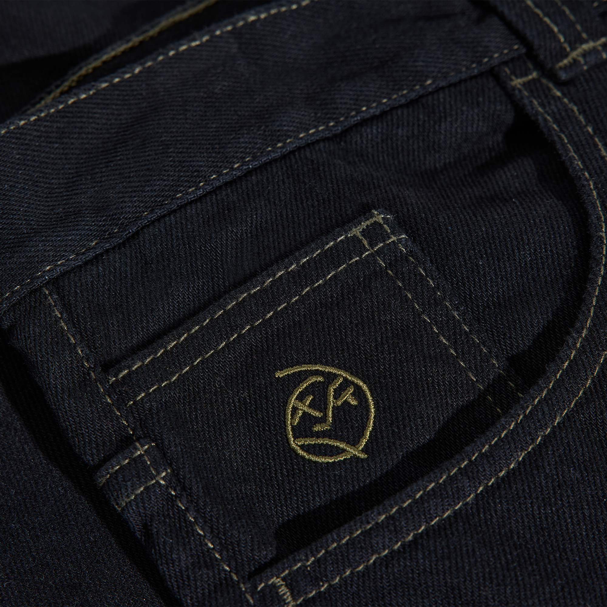 Polar Skate Co. Big Boy Denim Baggy Pant - Black / Dark Olive Schwarz Bild 4