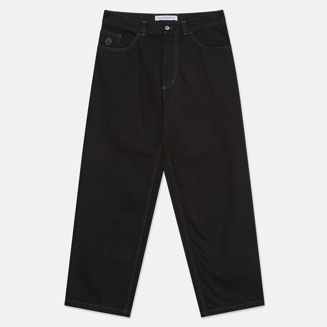 Polar Skate Co. Big Boy Pant - Black / Blue - Stitching Schwarz Bild 2