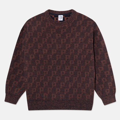 Polar Skate Co. George Knit Sweater - Navy / Orange Orange Bild 1