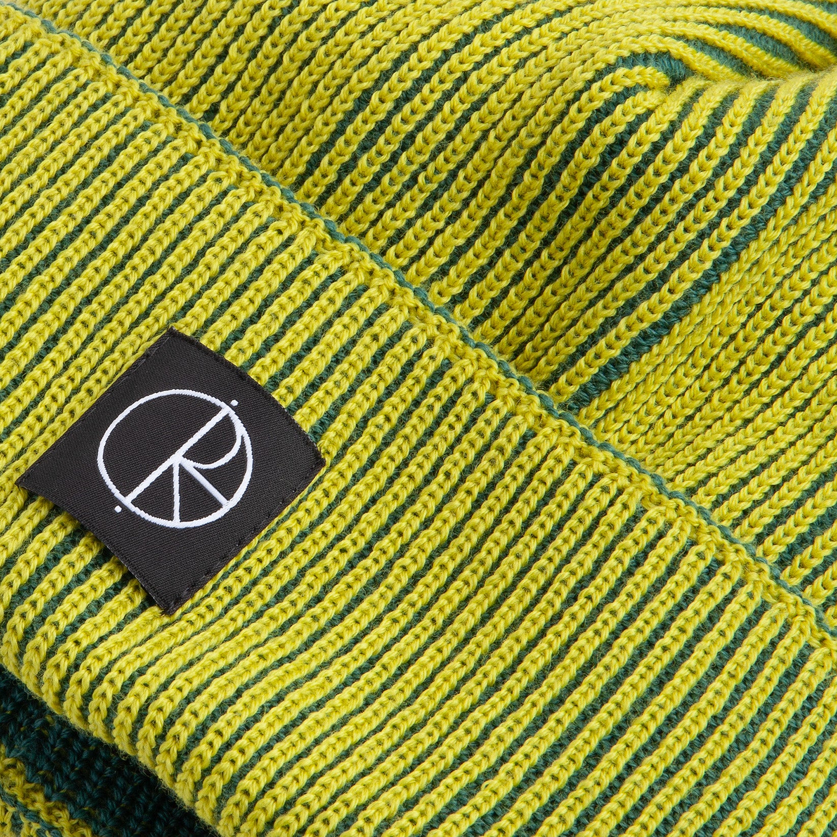 Polar Skate Co. Lines Merino Beanie - Chartreuse / Army Green Grün Bild 3