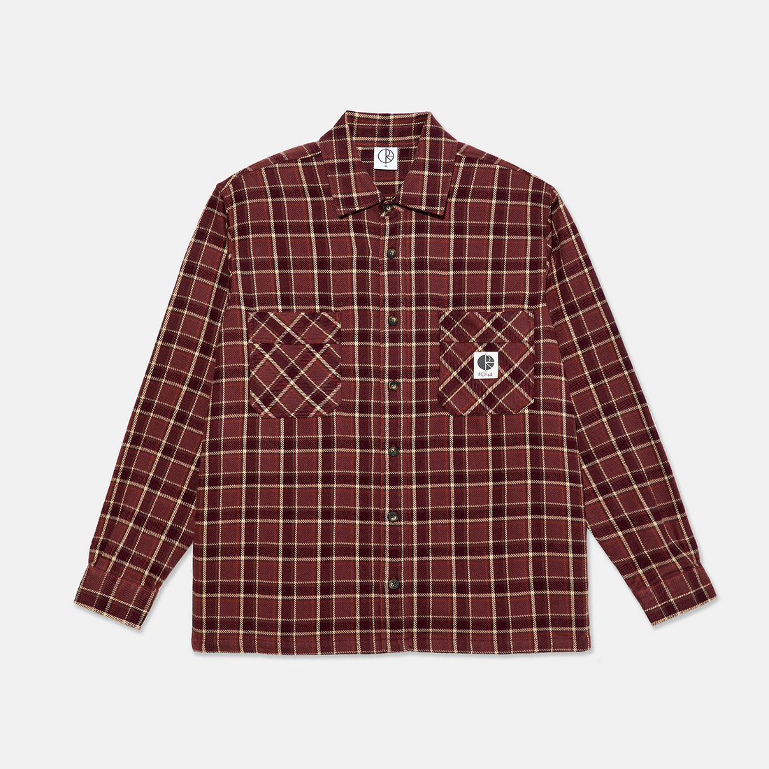 Polar Skate Co. Mike Hemd  - Oxblood Check Rot Bild 1