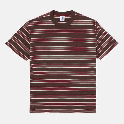 Polar Skate Co. Stripe T-Shirt - Brown / Red Braun Bild 1
