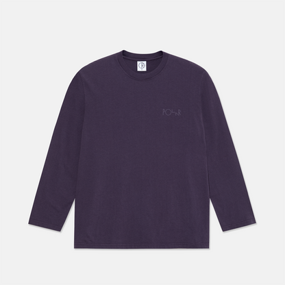 Polar Skate Co. Stroke Logo Longsleeve - Dark Violet Lila Bild 1