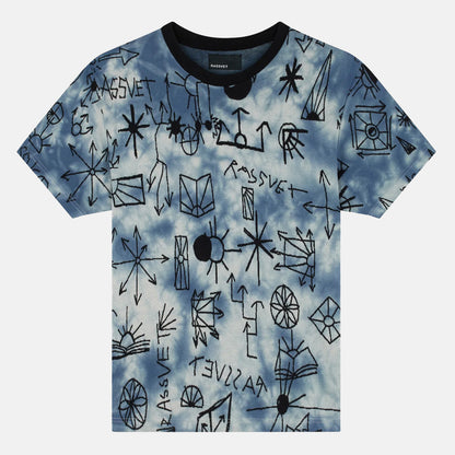 Rassvet Scribble Jaquard Tie Dye Shirt Knit - Blue Blau Bild 1