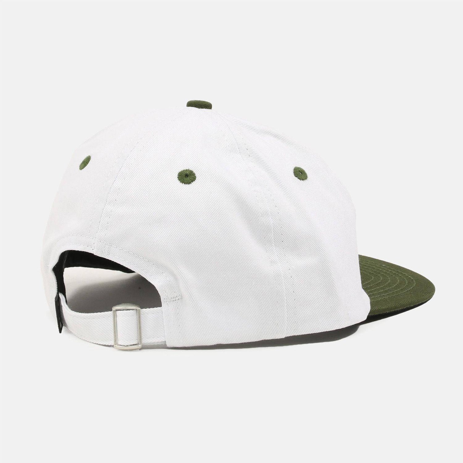 Real Oval Emblem Cap - White / Olive - Blowout Skateshop