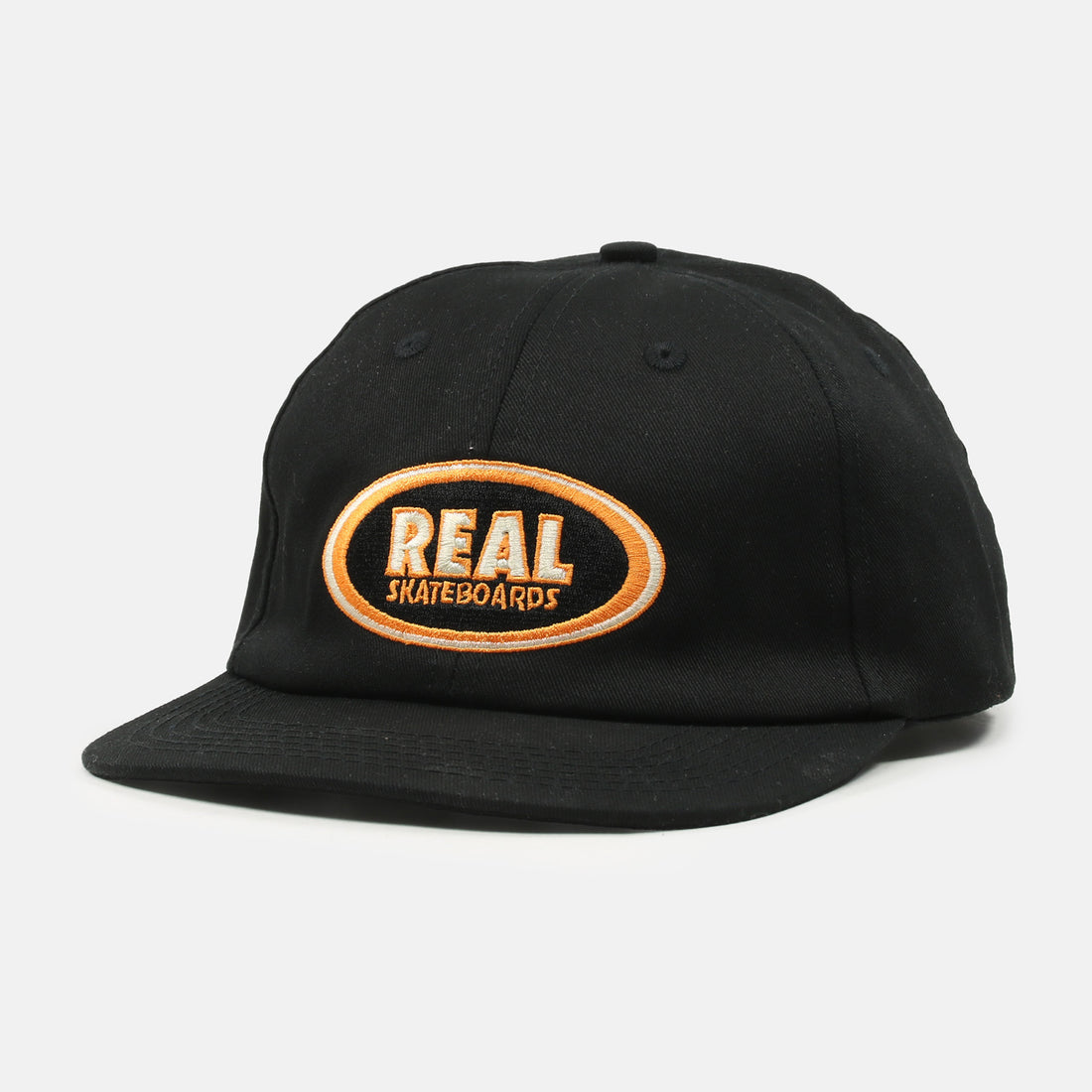 Real Oval Emb. Strapback cap - Black / Cream Schwarz Bild 1