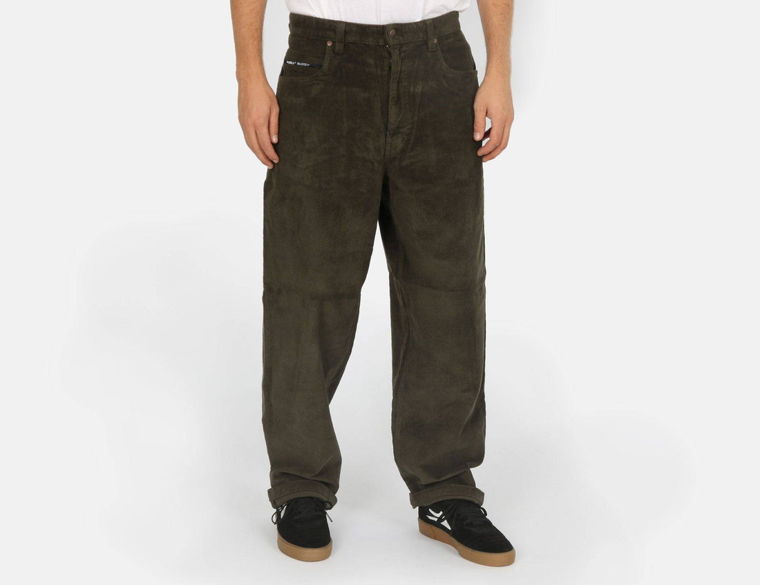 Reell Jeans Baggy Cord Pant - Dark Green - Blowout Skateshop