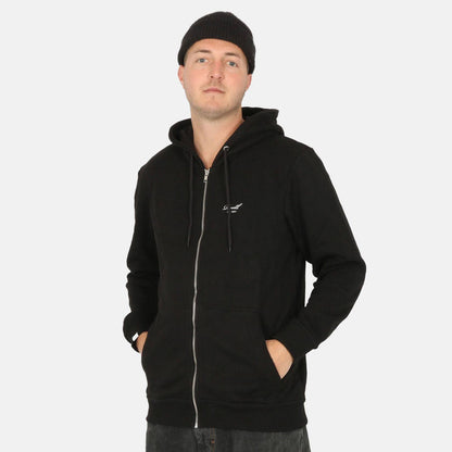 Reell Jeans Staple Terry Zip-Hoodie - Deep Black - Blowout Skateshop