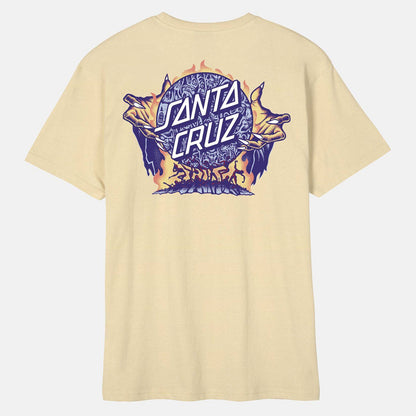 Santa Cruz Knox Firepit Dot T-Shirt - Sand - Blowout Skateshop