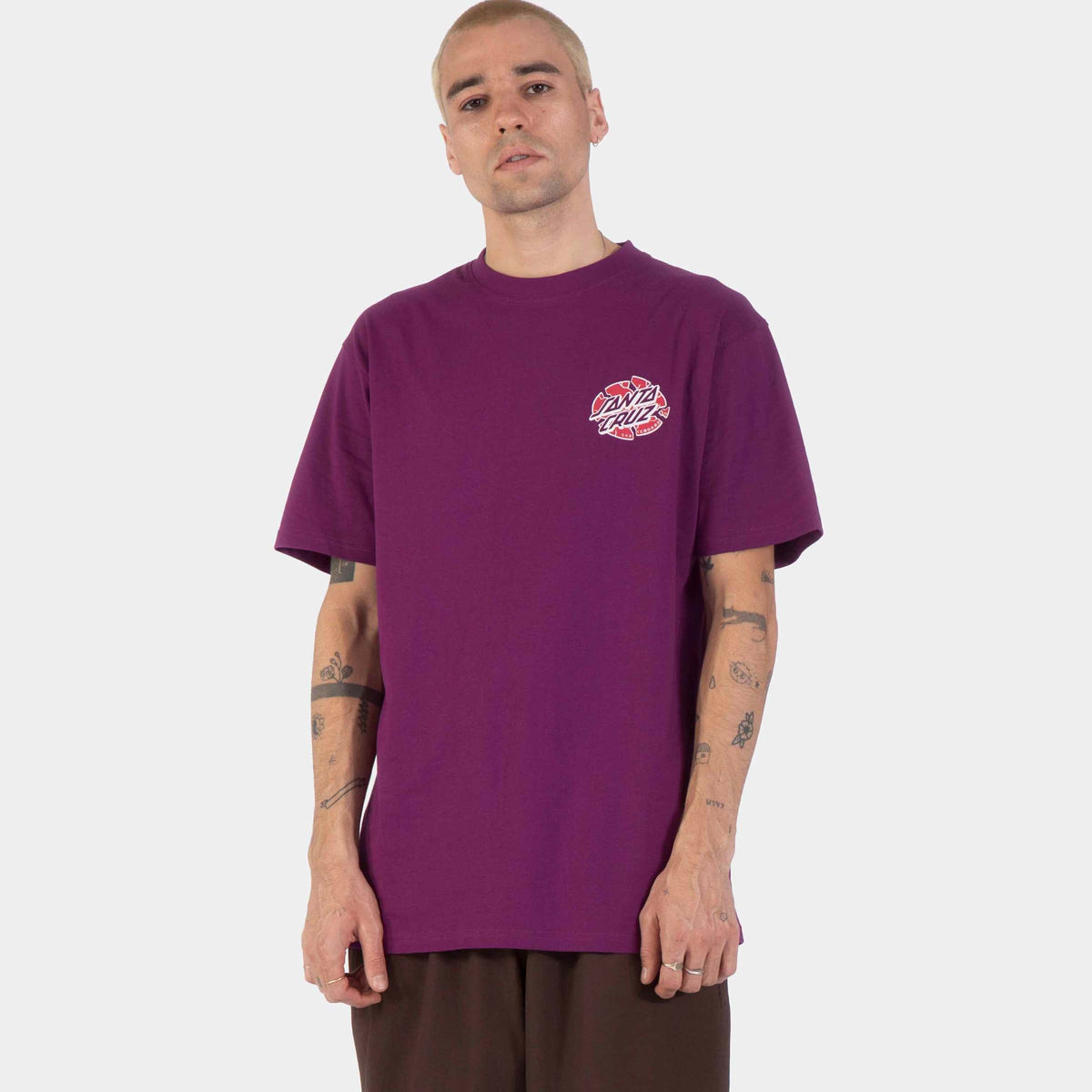 Santa Cruz Grabke Exploding Dot T-Shirt - Fresh Purple, model vorne