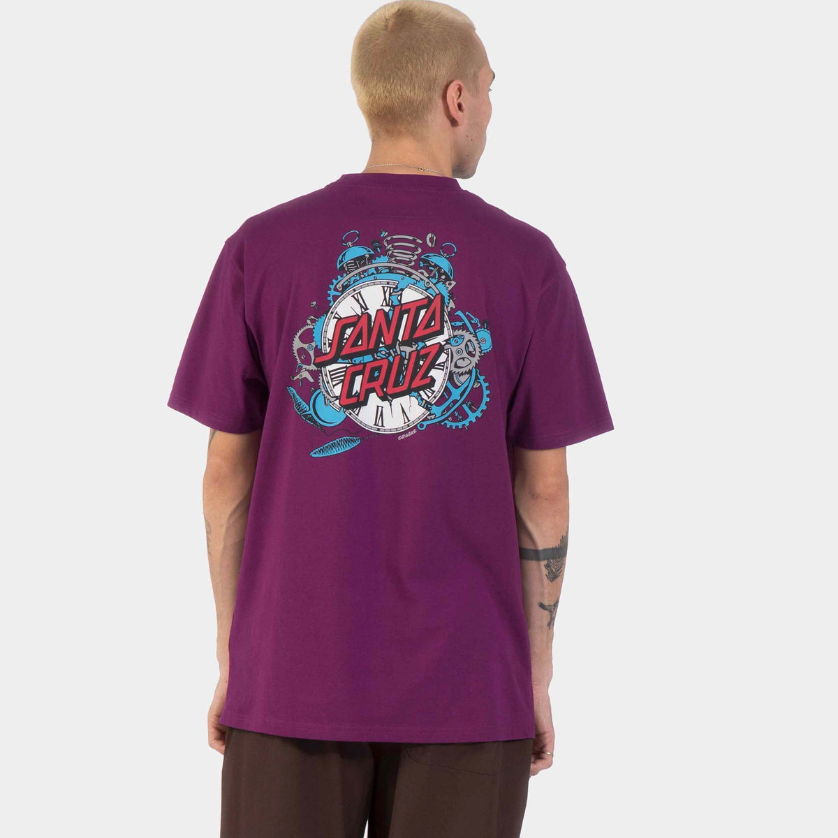 Santa Cruz Grabke Exploding Dot T-Shirt - Fresh Purple, model hinten