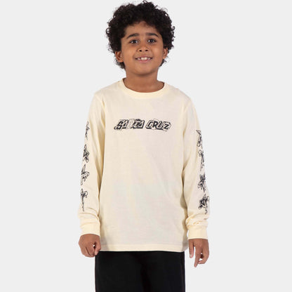 Santa Cruz Youth Pay Off Strip Long Sleeve T-Shirt - Wax Paper, model vorne