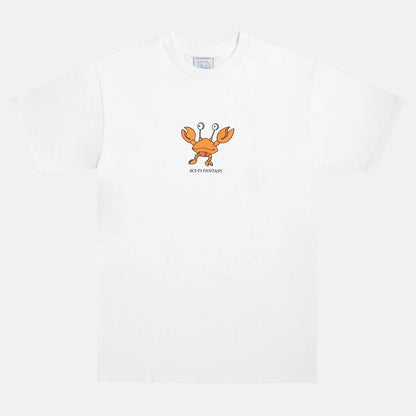 Sci-Fi Fantasy Crab T-Shirt- White - Blowout Skateshop