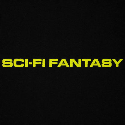 Sci-Fi Fantasy Textured Logo T-Shirt - Black - Blowout Skateshop