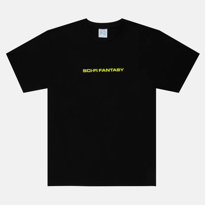 Sci-Fi Fantasy Textured Logo T-Shirt - Black Weiß Bild 1